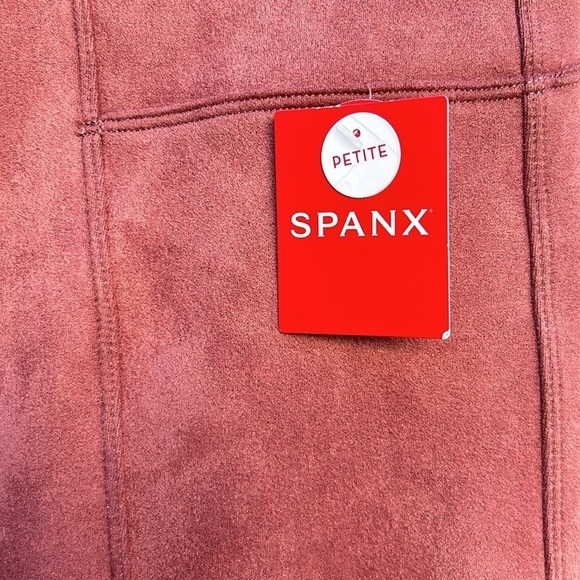 NWT Spanx Faux Suede Leggings in a Dusty Pink Color Size XL Petite - Picture 4 of 8
